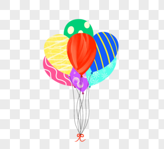 彩色卡通生日气球图片