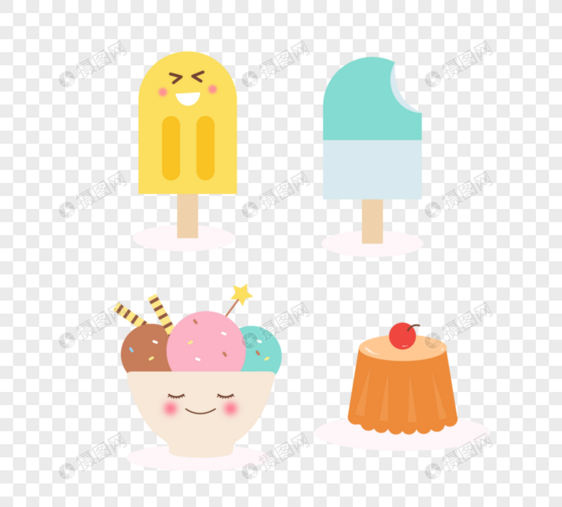 彩色可爱卡通冰淇淋图片