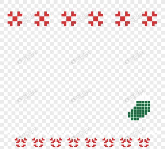 红色样式圣诞节长袜设计圣诞节块元素图片