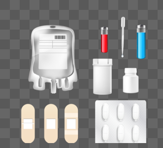 手绘卡通医疗配件针管图片