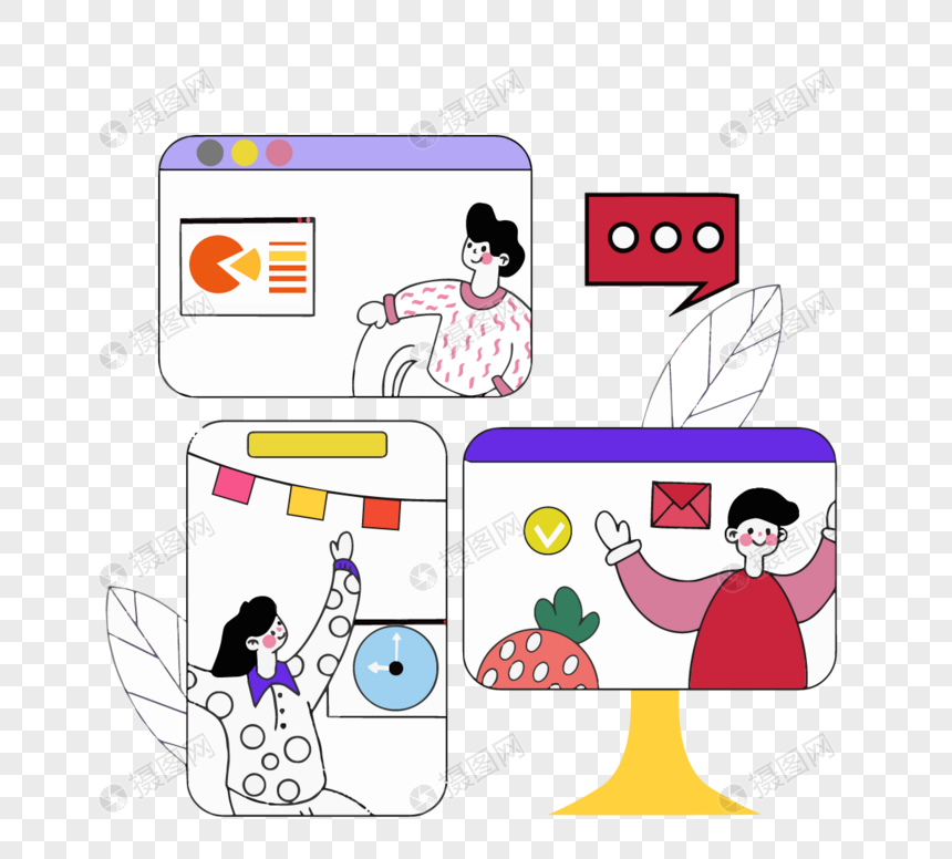 卡通手绘在线学习电脑