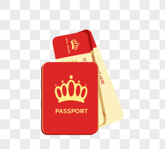 红色旅行机票护照图票护照尺寸照片高清图片素材