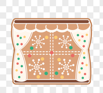 矢量圣诞姜面包平面窗口插入图片