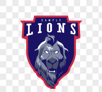 蓝色狮子头像俱乐部logo图片