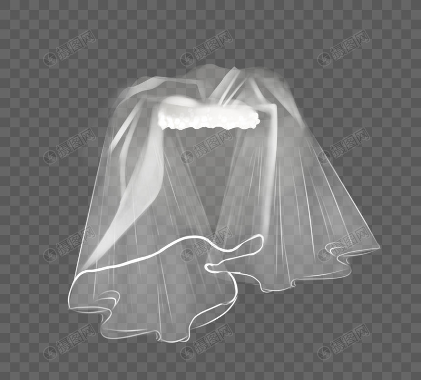 透明白色新娘婚礼头纱图片