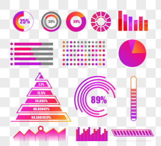 渐变趋势色图表图形抽象可视化图标组图高清图片