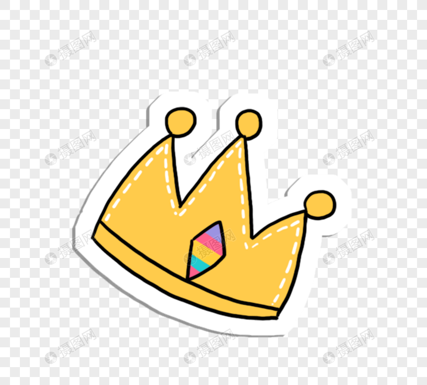 黄色带钻石皇冠元素素材下载 正版素材 摄图网