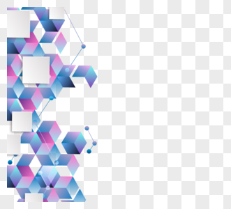 抽象几何立体正方形渐变边框图片