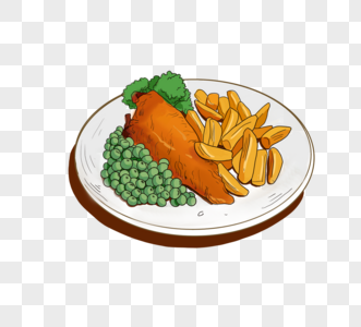 澳门酒家英国炸鱼薯条特色美食元素素材