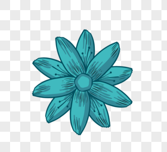 蓝绿色花朵图片
