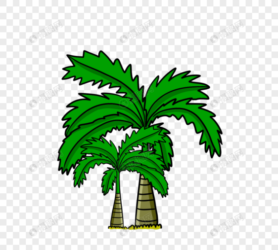 手绘卡通棕榈树图片