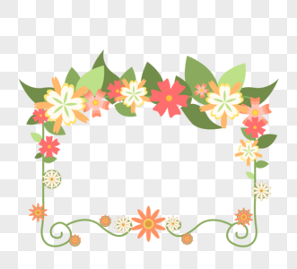 花卉植物创意边框设计图片