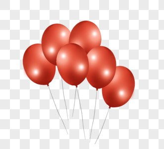 红色气球元素图片