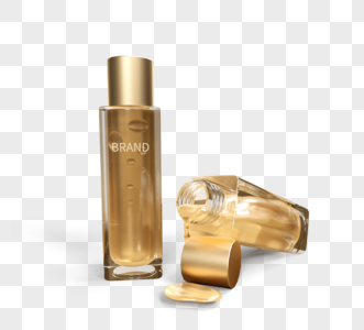 金色化妆水立体元素图片
