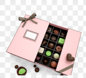 粉色新鲜巧克力礼盒图片