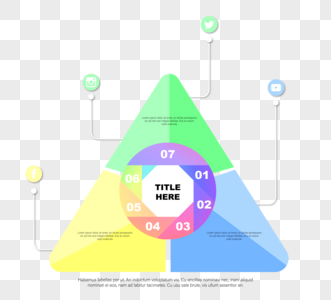 三角形彩色渐变信息循环图高清图片