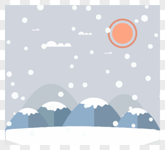 动画片手画传染媒介冬天雪风景例证图片