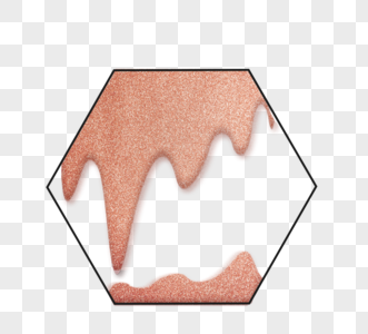 玫瑰金液体流动六边形装饰边框图片