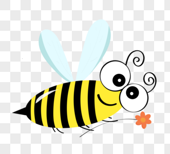 可爱小蜜蜂手绘形象元素图片