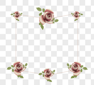 复古玫瑰边框元素图片