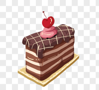 卡通手绘德国黑森林蛋糕图片素材