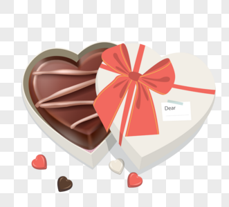 心形礼盒巧克力元素图片