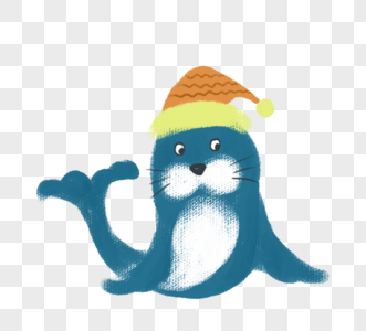 戴帽子可爱小海豚高清图片