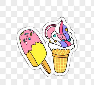 雪糕卡通食物高清图片彩色可爱卡通冰淇淋高清图片可爱卡通冰激凌高清