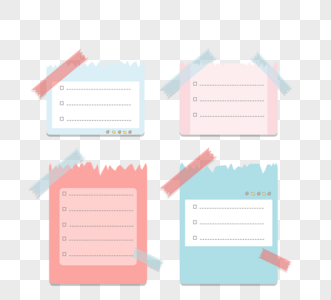 手绘卡通可爱彩色文具便签纸高清图片