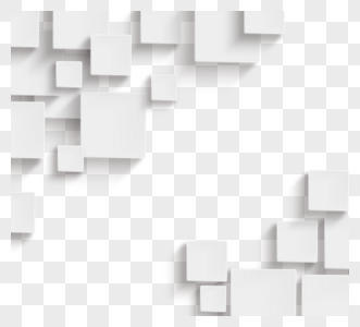 白色简约立体几何方块边框高清图片