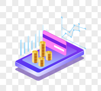 紫色2.5d移动科技金融图片