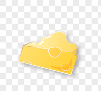 黄色奶酪可爱徽章元素图片