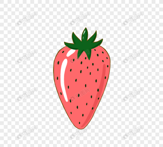 彩色卡通水果草莓徽章元素图片