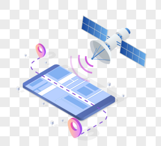 等距风格卫星定位手机高清图片