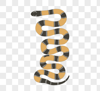 黄色复古扁平化动物蛇元素图片