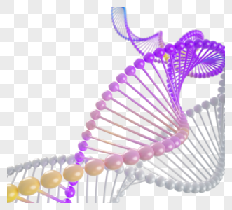 彩色渐变dna序列3d元素图片