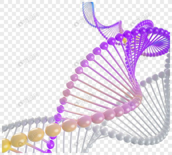 彩色渐变dna序列3d元素图片