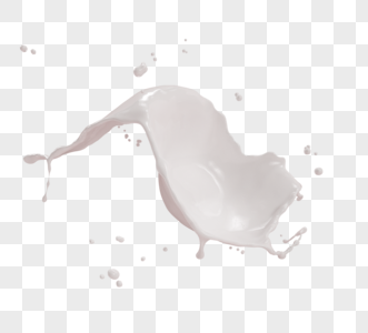 清新牛奶飞溅3d元素图片