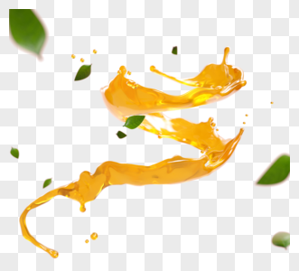旋转流淌橙汁液体3d元素图片