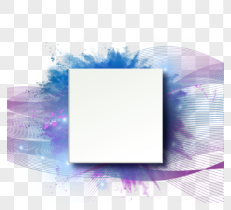 蓝色几何线条抽象边框元素图片