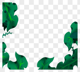 绿色简约夏季热带植物卡通边框图片