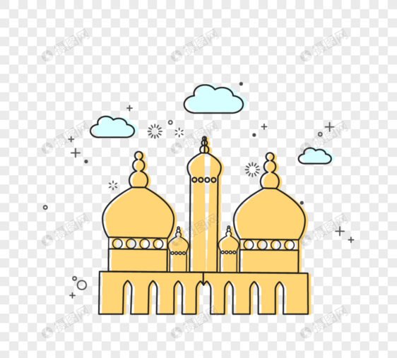 简约线性旅游世界著名伊斯兰建筑标志图片