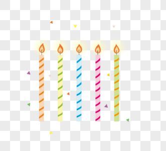 彩色平生日蜡烛图元素图片