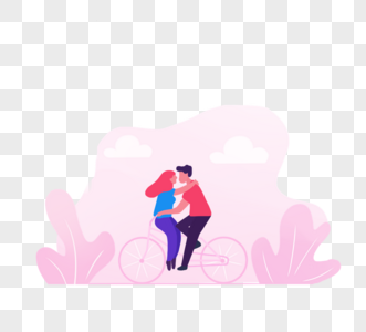 骑自行车情侣亲吻ui图片