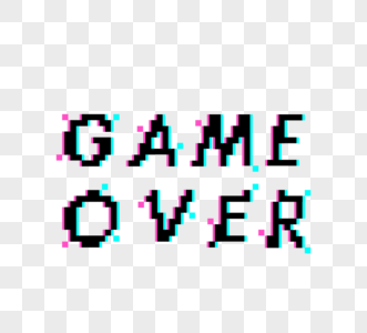 创意几何格子像素gameover字体图片