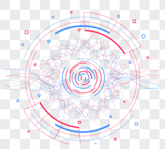 科技圆形可视化线条大数据波纹图片