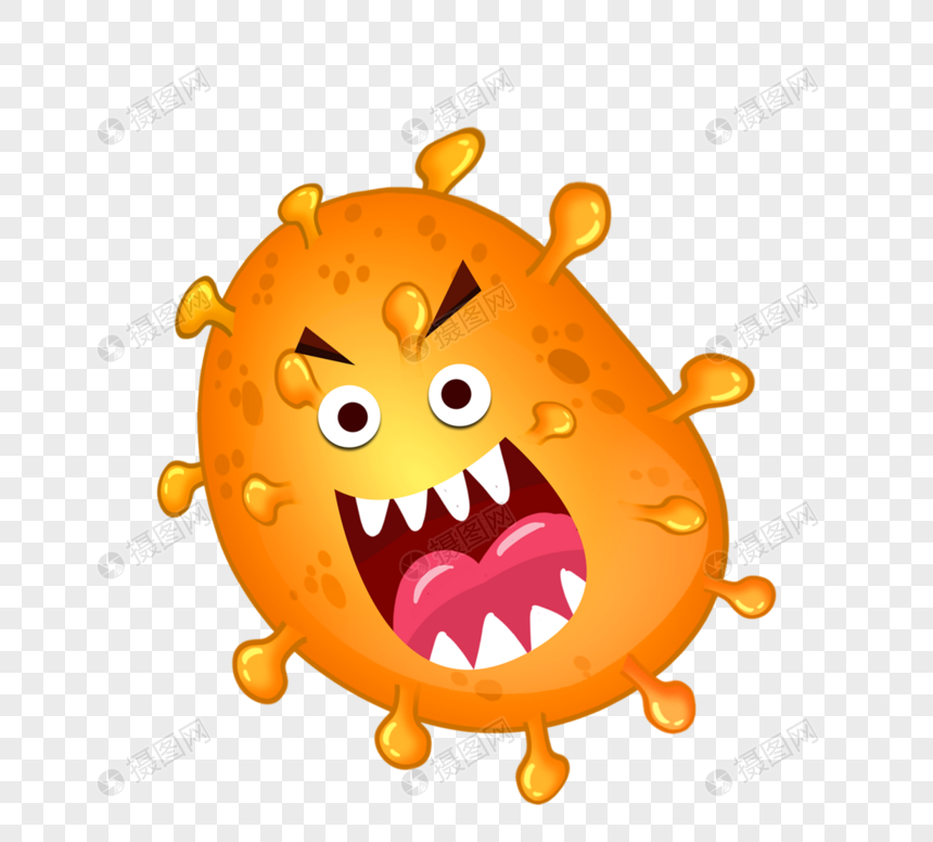 橙色病毒细菌可爱病毒图片