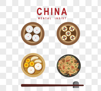 中国传统美食面式元素图片