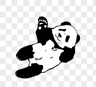 躺着大熊猫矢量图片
