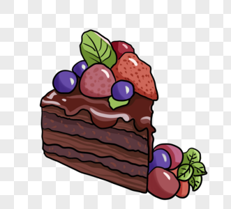 美味可口水果黑森林蛋糕图片